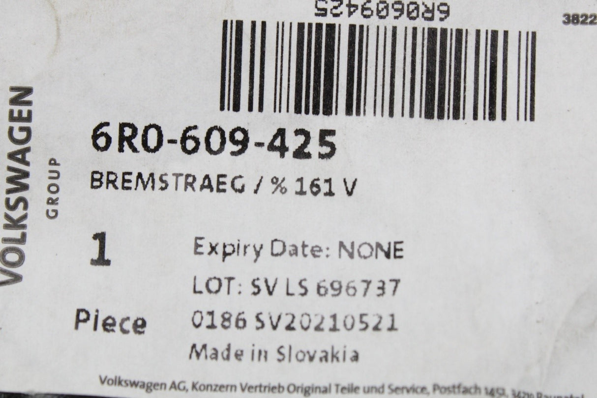 VW Polo 6R 2010-2014 rear brake drum backing plates set 6R0609426 / 425