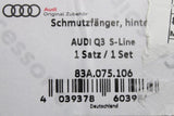 Audi Q3 S-line 2019-on accessory mud flaps (rear) 83A075106