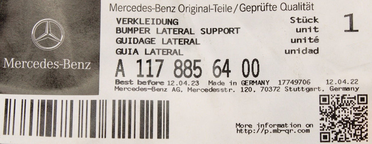 Mercedes-Benz CLA 2013-2019 front bumper bracket (right) A1178856400