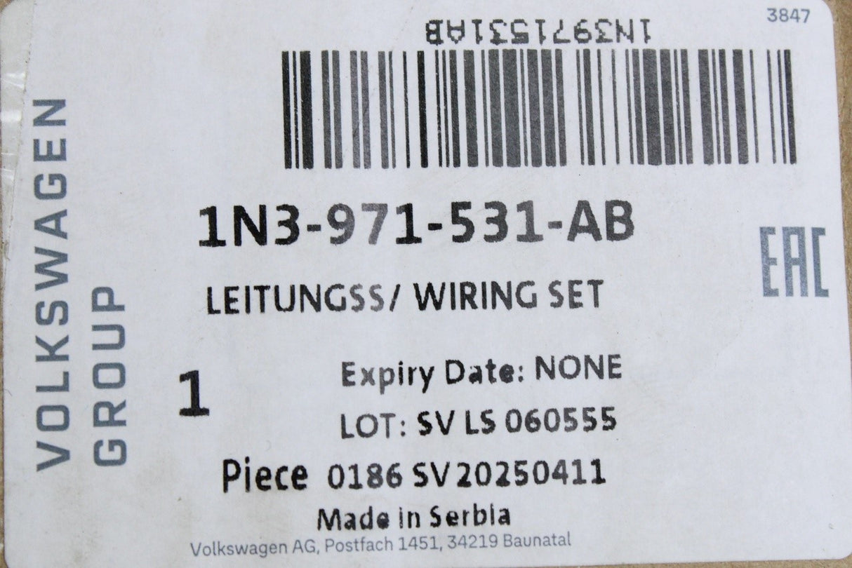 VW ID.Buzz 2023-on high voltage charger & battery wiring set 1N3971531AB