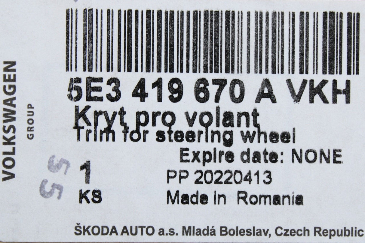 Skoda Karoq Octavia multifunction steering wheel controls 5E3419670A VKH