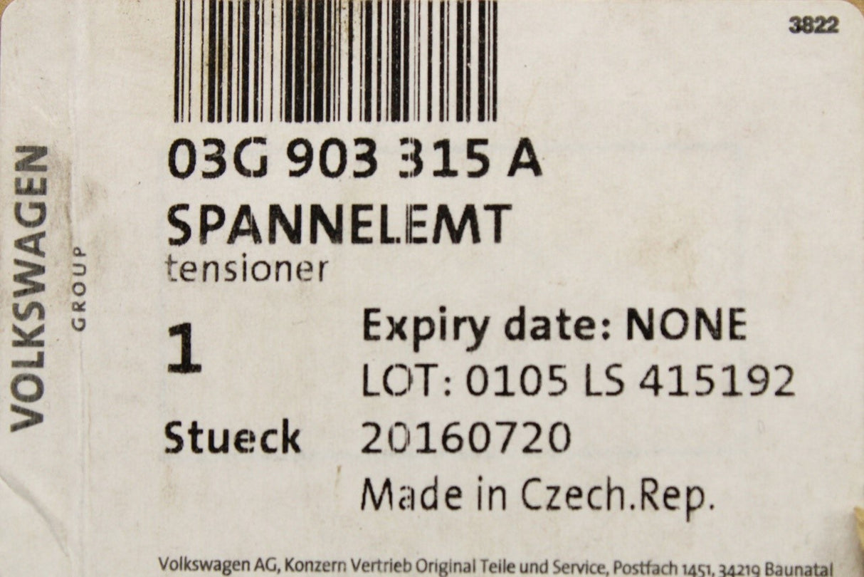 VW Audi Skoda SEAT 1.9 2.0 TDI auxiliary belt tensioner 03G903315A