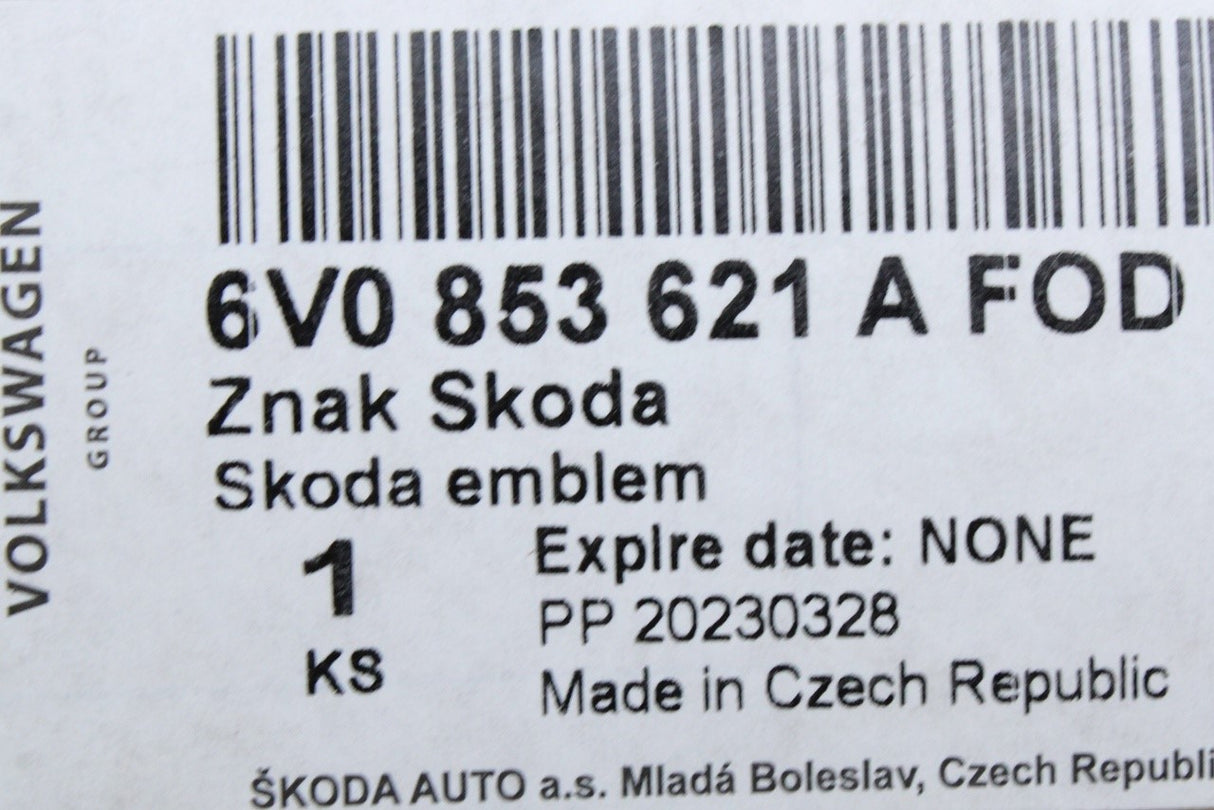 Skoda Fabia 2015-2023 rear boot lid skoda emblem badge 6V0853621A FOD