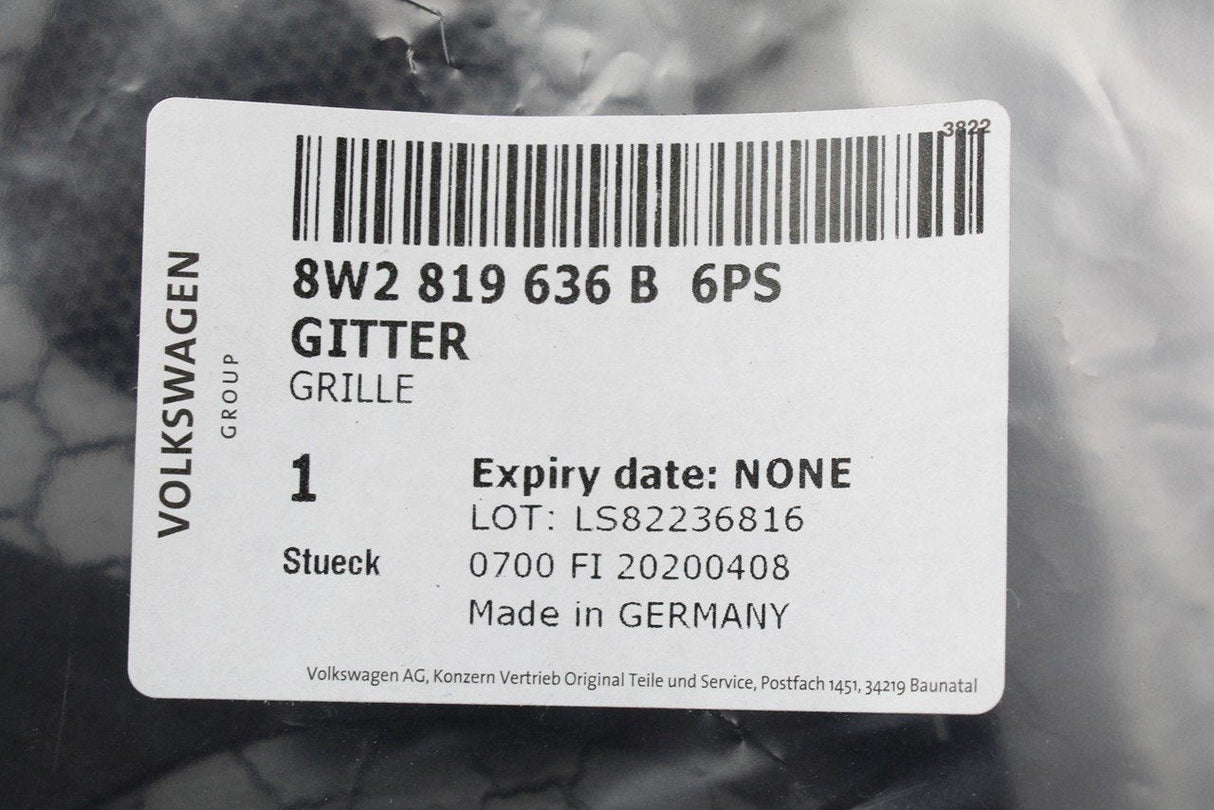 Audi A4 S4 RS4 A5 S5 RS5 centre windscreen defroster grill 8W2819636B6PS