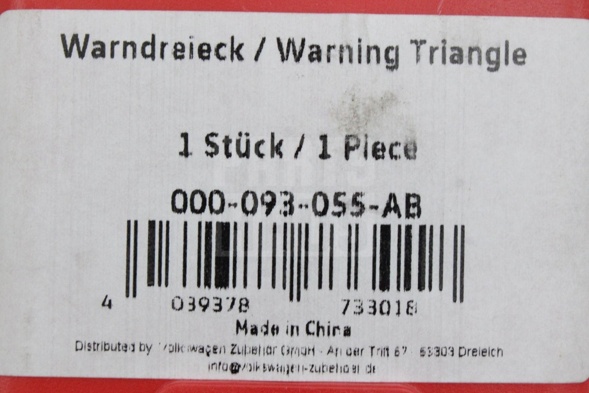 Volkswagen emergency breakdown fold-out warning triangle 000093055AB