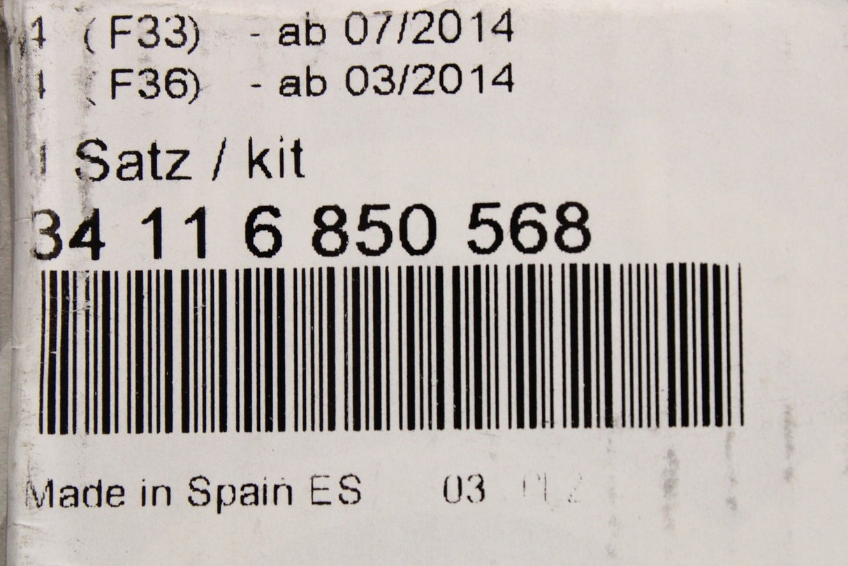 BMW 1' F20 F21 3' F30 F31 F34 4' F33 F36 brake pads (front) 34116850568