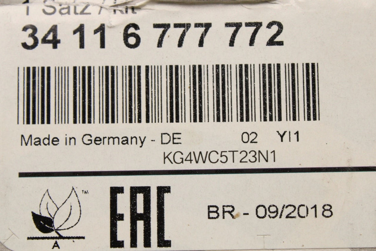 BMW 1' E81 E82 E87 E88 3' E90 E91 E92 E93 brake pads (front) 34116777772