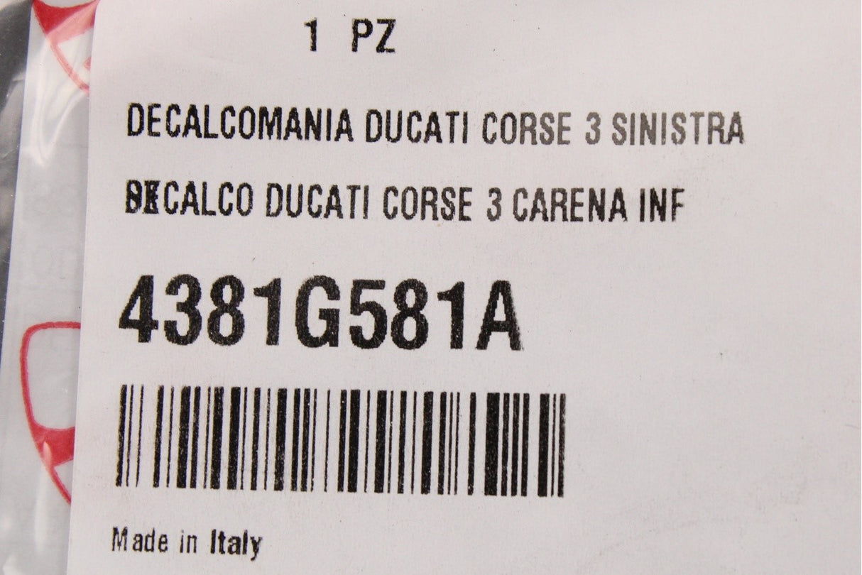 Ducati Panigale V4 SP2 2022-24 Corse fairing sticker (left) 4381G581A