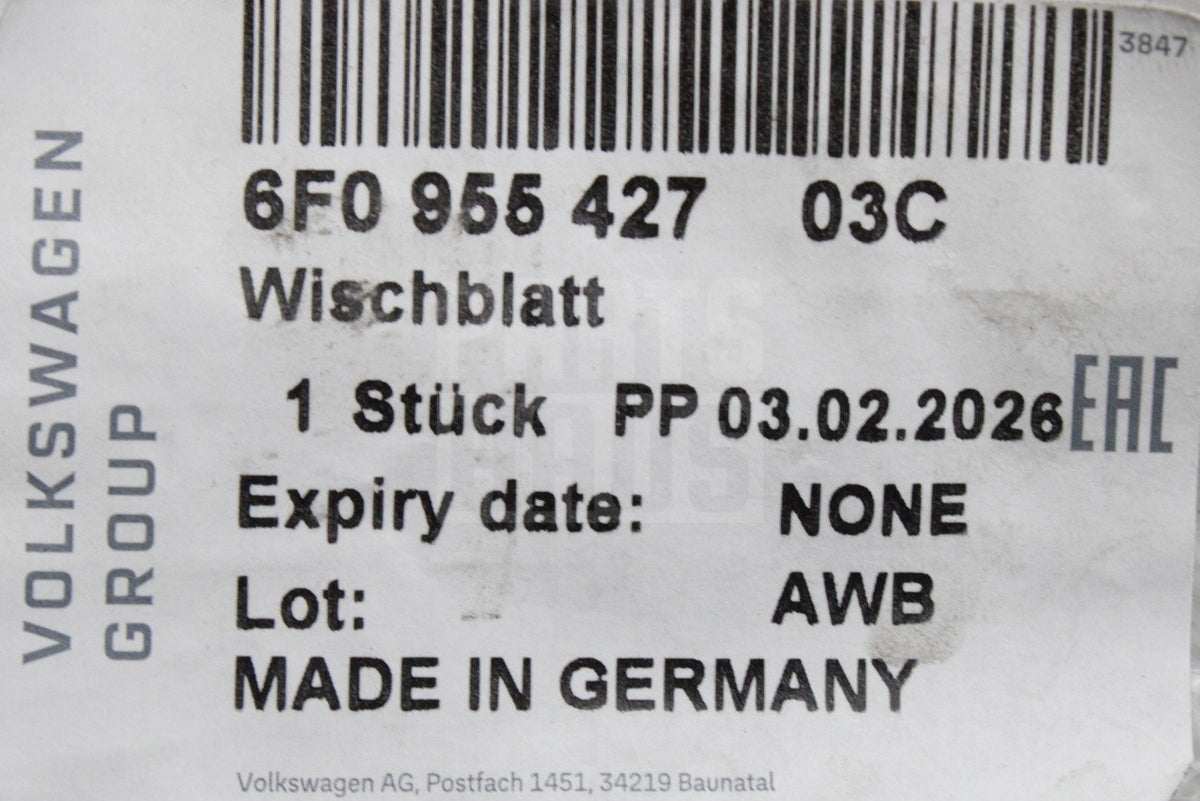 SEAT Ibiza Hatchback 2018-on rear aero wiper blade 6F0955427 03C