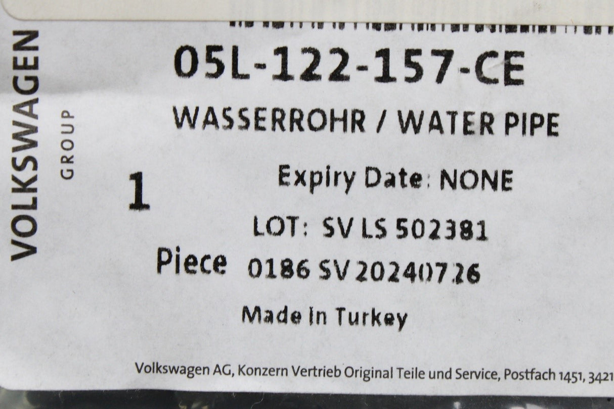 Audi A4 A5 A6 A7 Q5 2.0 TDI egr cooler coolant hose (return) 05L122157CE