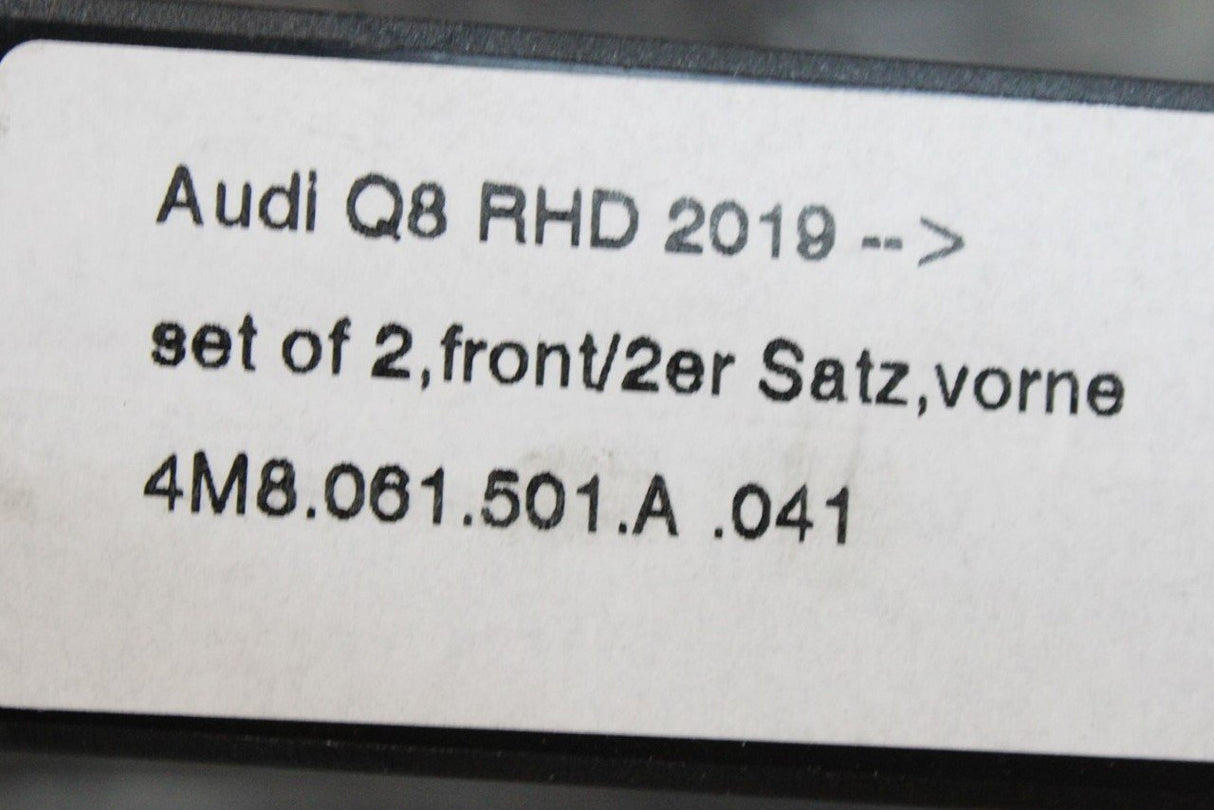 Audi Q8 2019-on front rubber all-weather floor mats (RHD) 4M8061501A 041