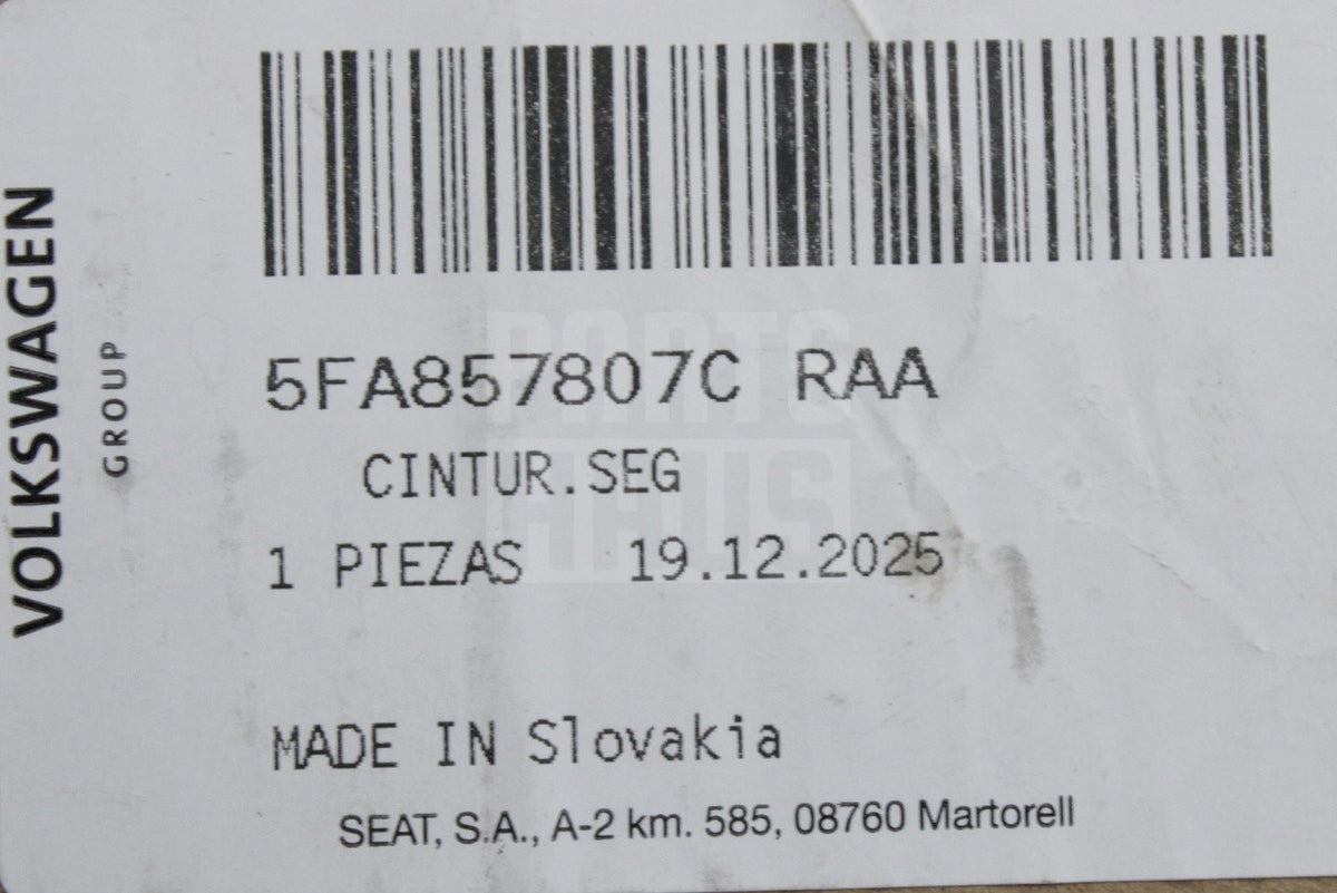 SEAT CUPRA Formentor Leon 20-on rear centre seat belt 5FA857807C RAA