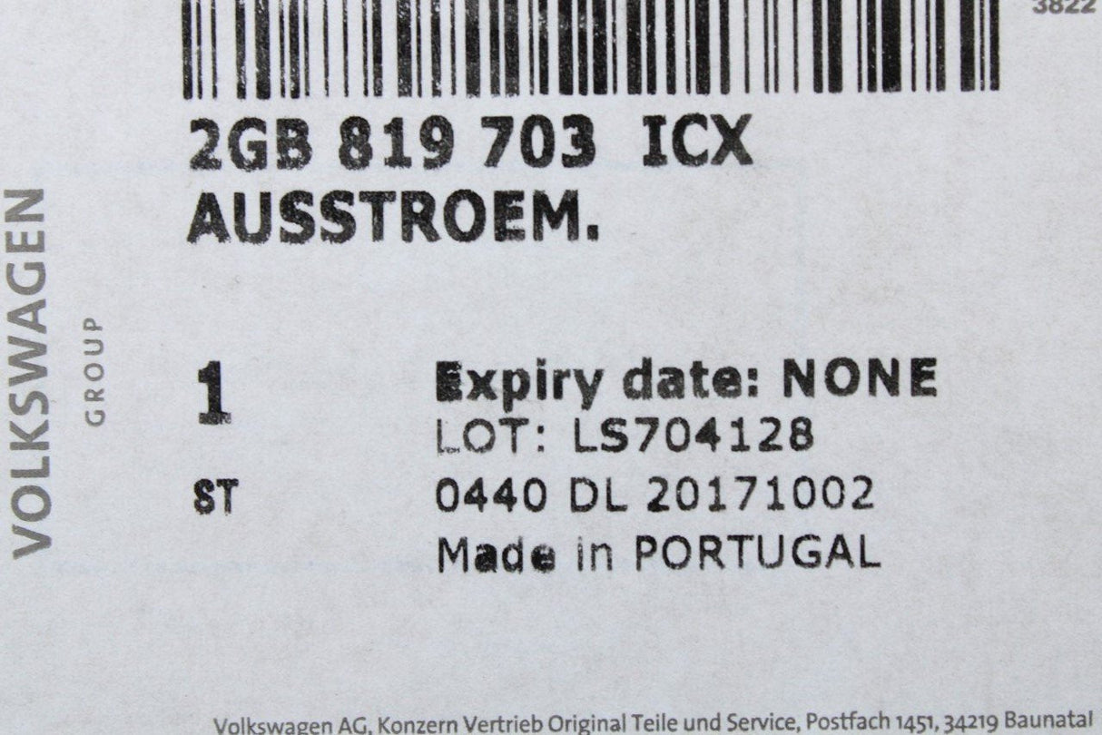 VW T-Roc 2018-Onward Left dashboard air vent (RHD) 2GB819703 ICX