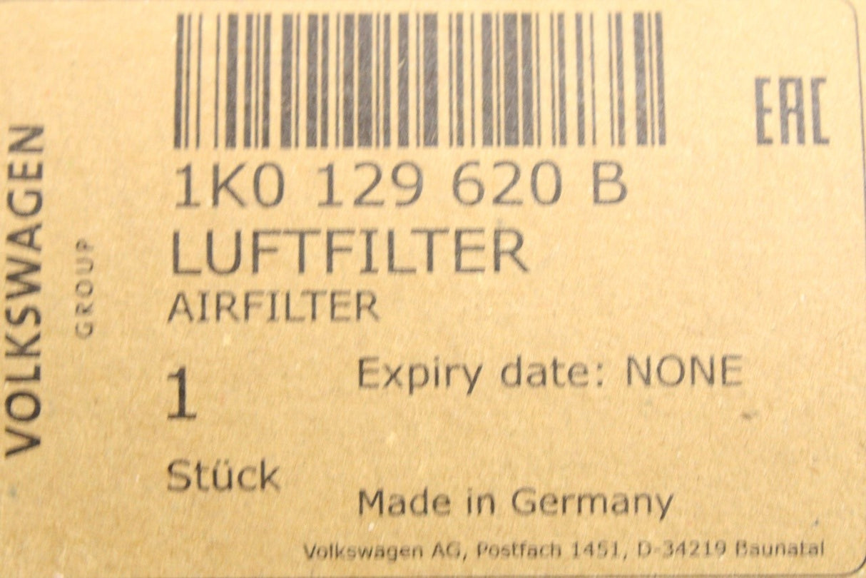 VW Golf MK5 R32 Audi A3 8P air filter element (V6) 1K0129620B