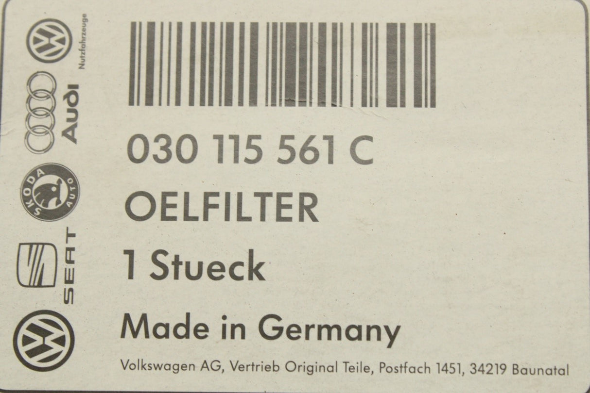 VW Lupo Polo Skoda SEAT Arosa 1.7 1.9 TDI engine oil filter 030115561C