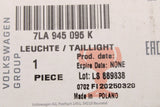 VW Transporter T6.1 left halogen tail light (tailgate model) 7LA945095K