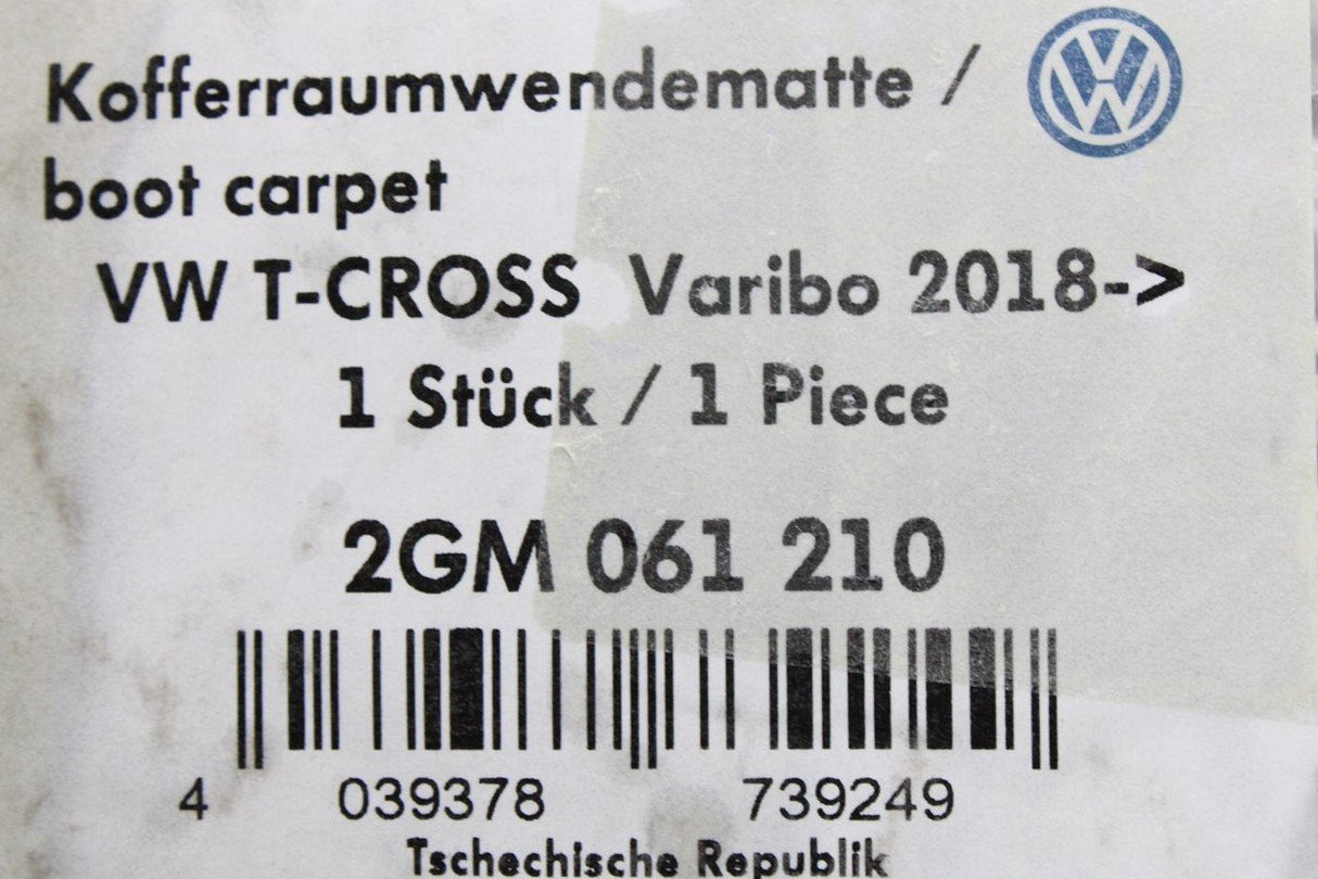 VW T-Cross 2019- reversible boot luggage compartment liner 2GM061210