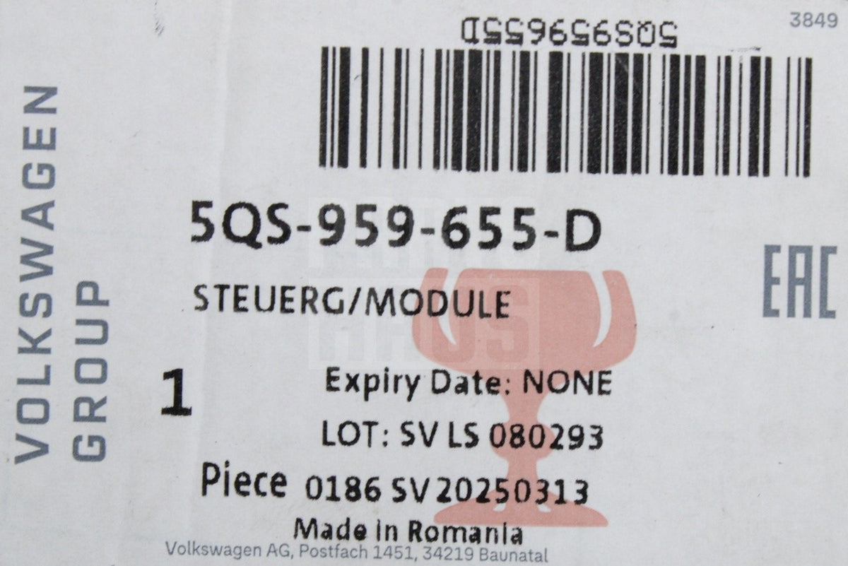 VW Crafter 17-on Skoda SEAT Leon CUPRA airbag control module 5QS959655D