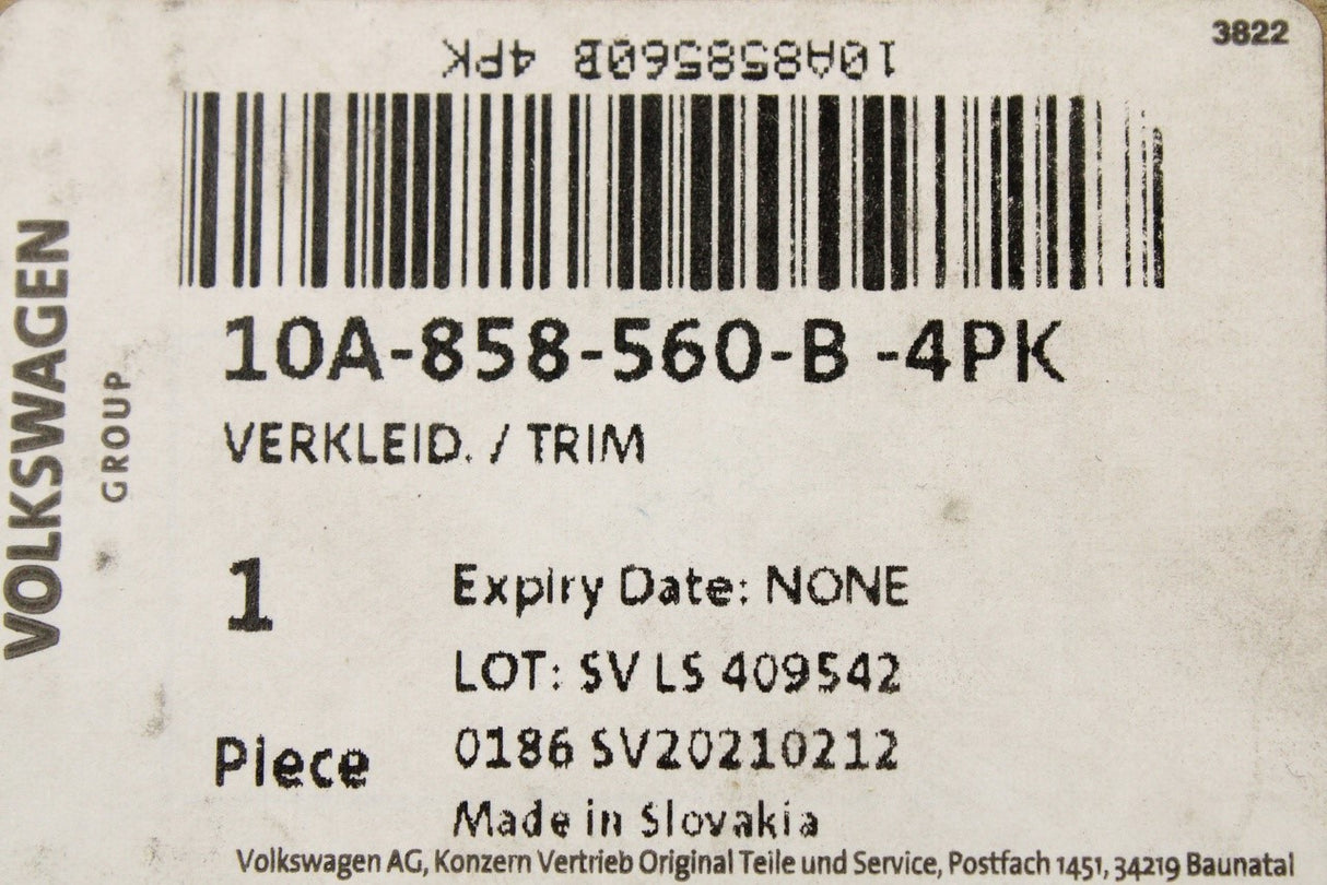 VW ID.3 2020-on steering column trim 10A858560B 4PK