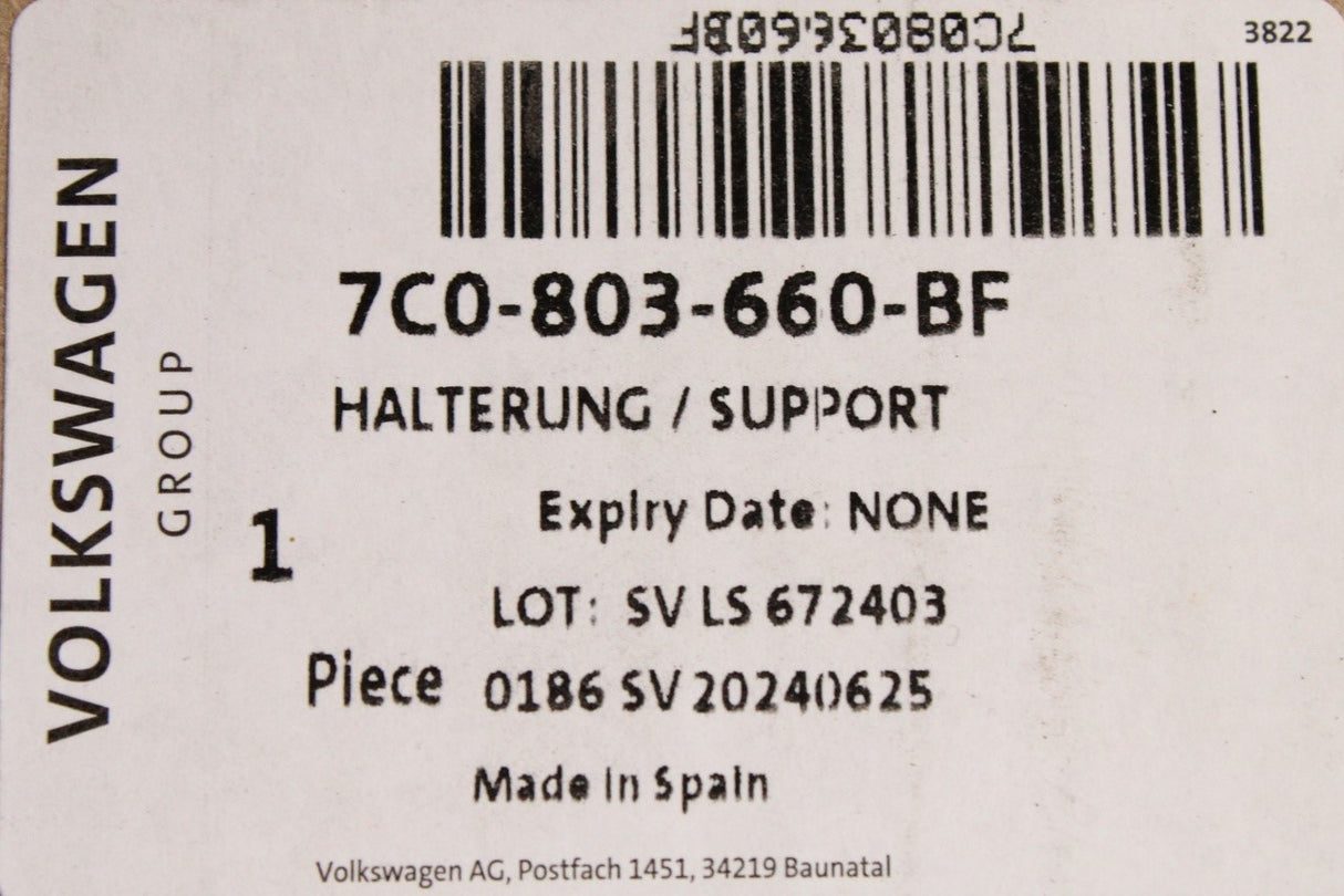 VW Crafter 2017-on spare wheel bracket cable 7C0803660BF
