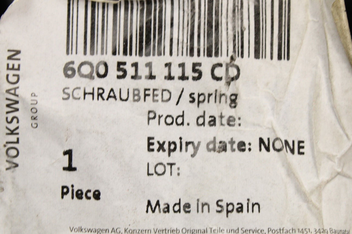 VW Polo 9N3 6R 6C Audi A1 11-18 coil spring (rear) 6Q0511115CD