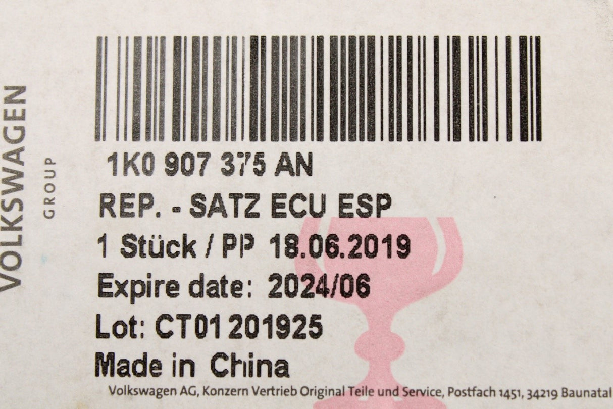 VW Jetta 06-11 Audi A3 8P 09-13 ABS control module 1K0907375AN
