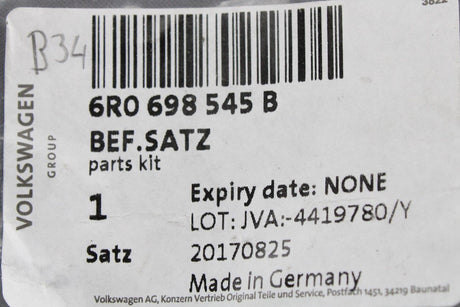 VW Lupo Polo Up! Fastening parts for rear brake shoes 6R0698545B