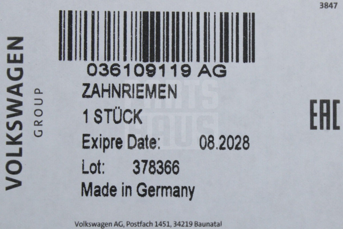 VW Golf Polo Skoda SEAT 1.4 1.6 FSI cambelt timing belt kit 036198119E