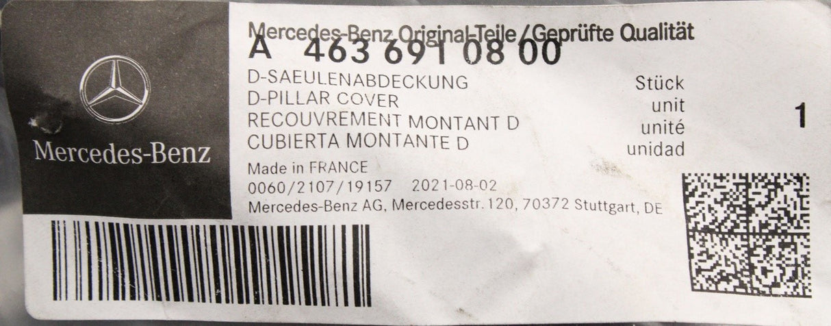 Mercedes-Benz G-Class W493 D pillar cover trim A4636910800