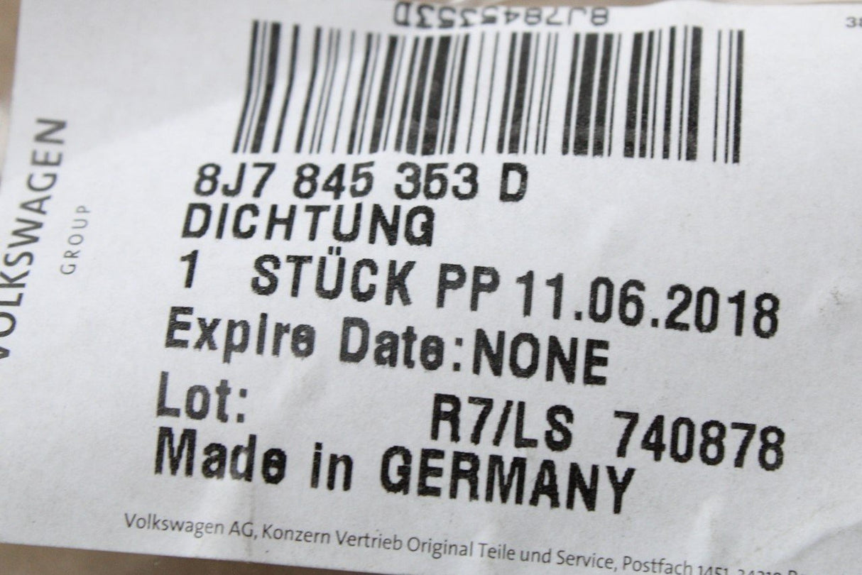 Audi TT TTS TTRS Roadster 2007-2014 upper windscreen seal 8J7845353D