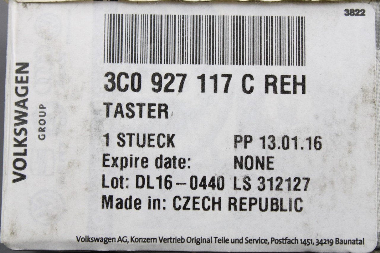 VW Passat B6 Passat CC ESP on/off switch 3C0927117C REH