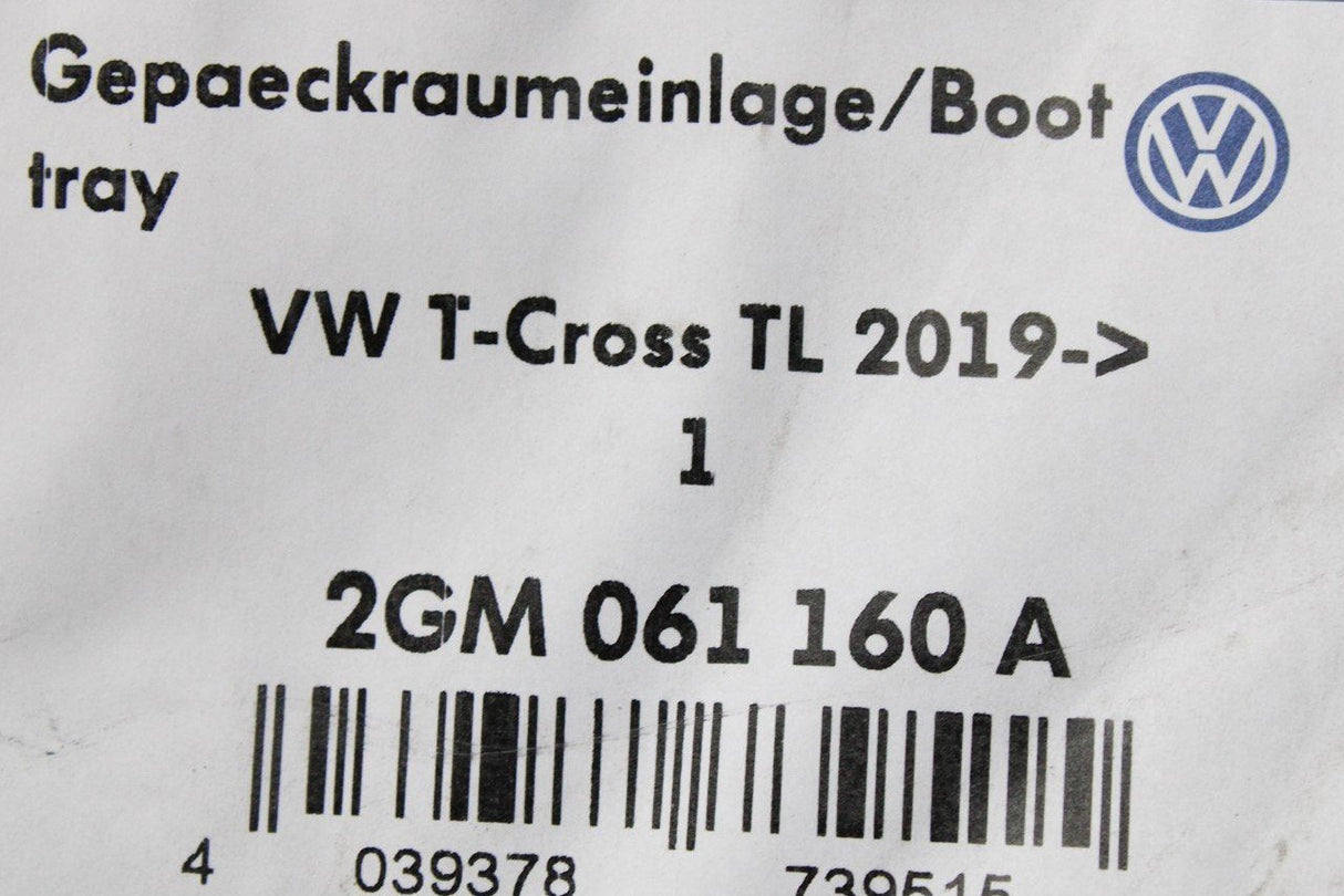VW T-Cross 2019- luggage compartment boot liner inlay foam 2GM061160A