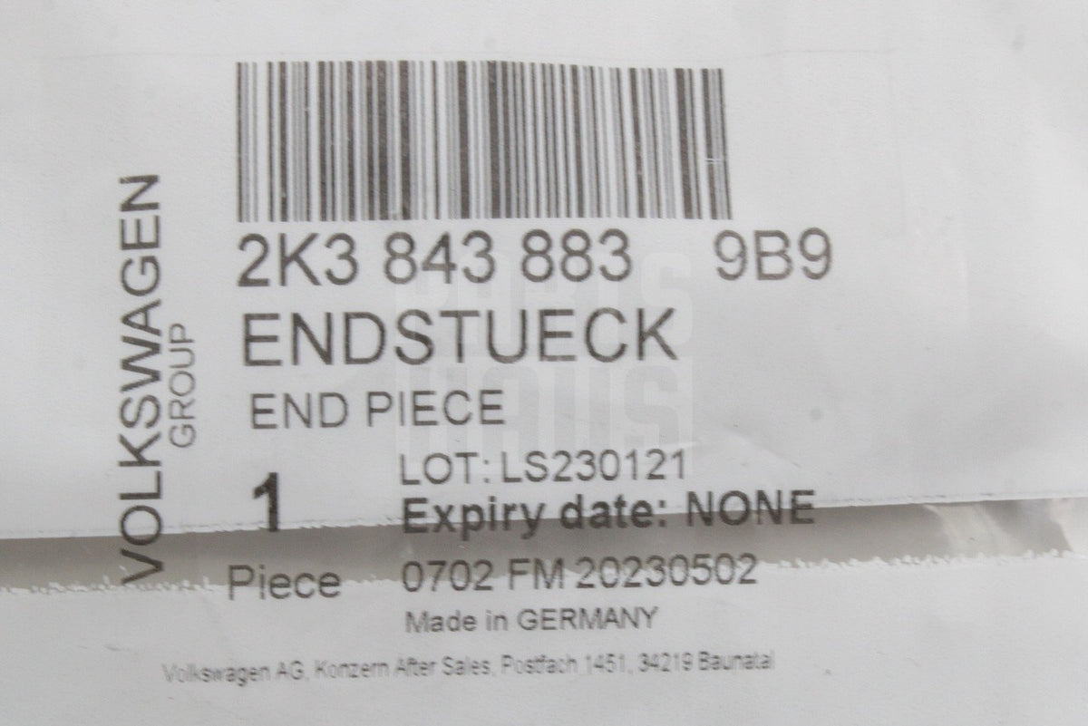 VW Caddy Maxi 2004-21 sliding door rail end trim (left) 2K3843883 9B9