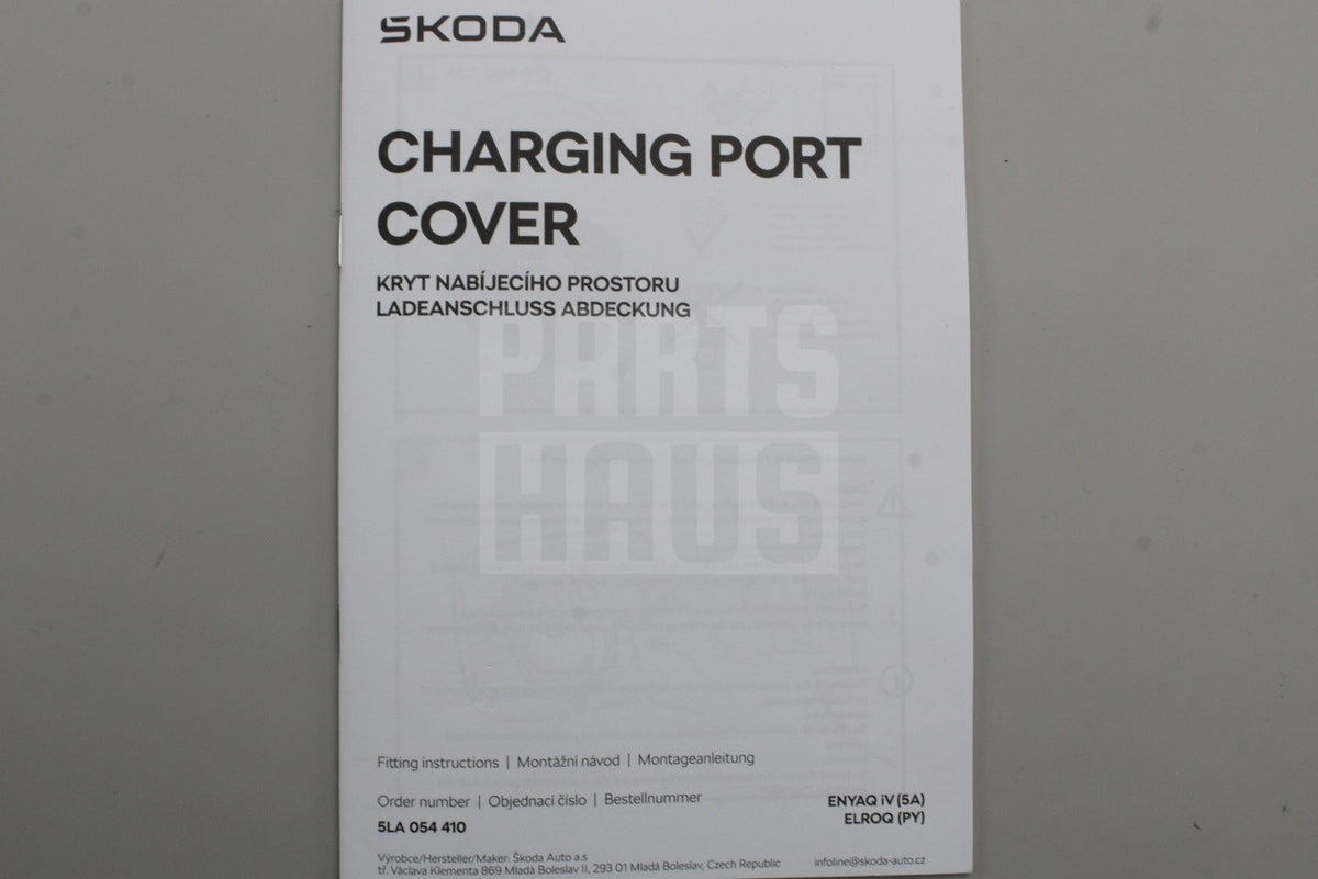 Skoda Enyaq iV 2021-Onward Charging port cover (Dark Grey) 5LA054410