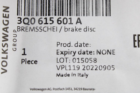 VW Golf MK7 GTI Audi Skoda SEAT rear brake discs 300mm (x2) 3Q0615601A