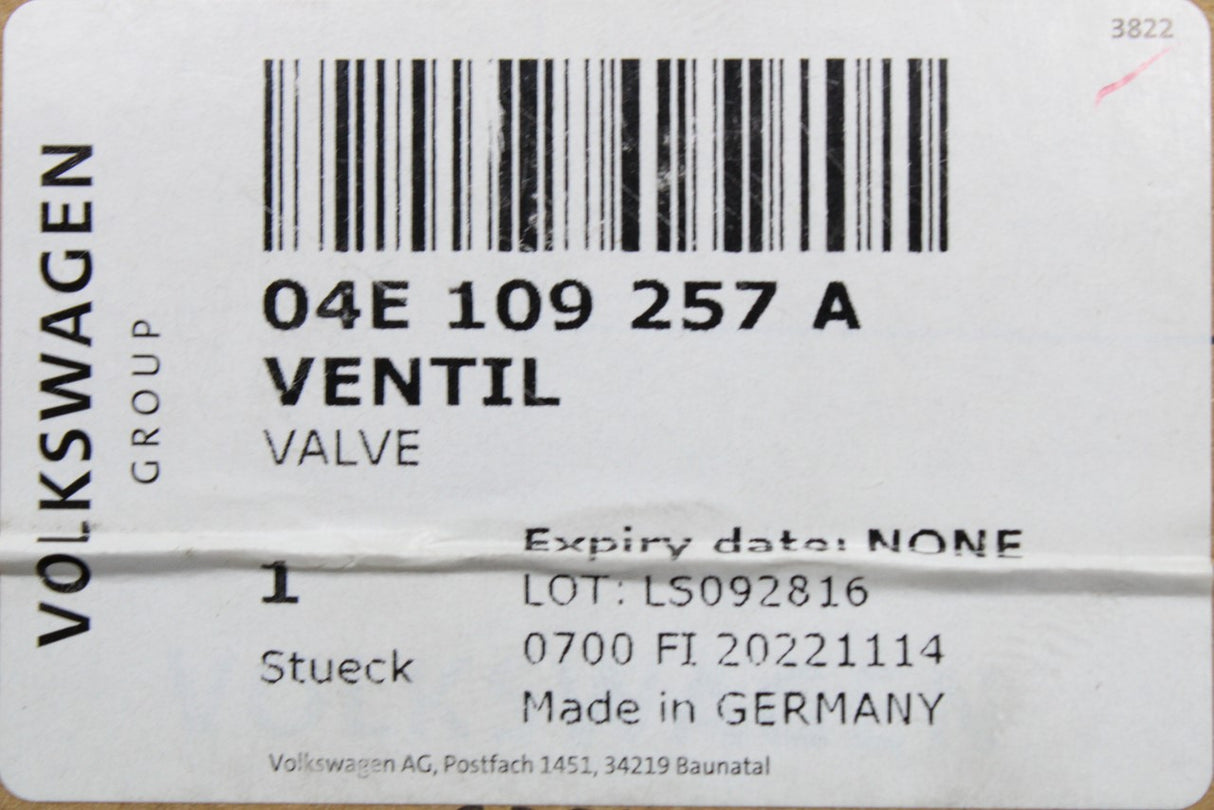 VW Golf Audi Skoda SEAT CUPRA 1.5 TSI camshaft control valve 04E109257A