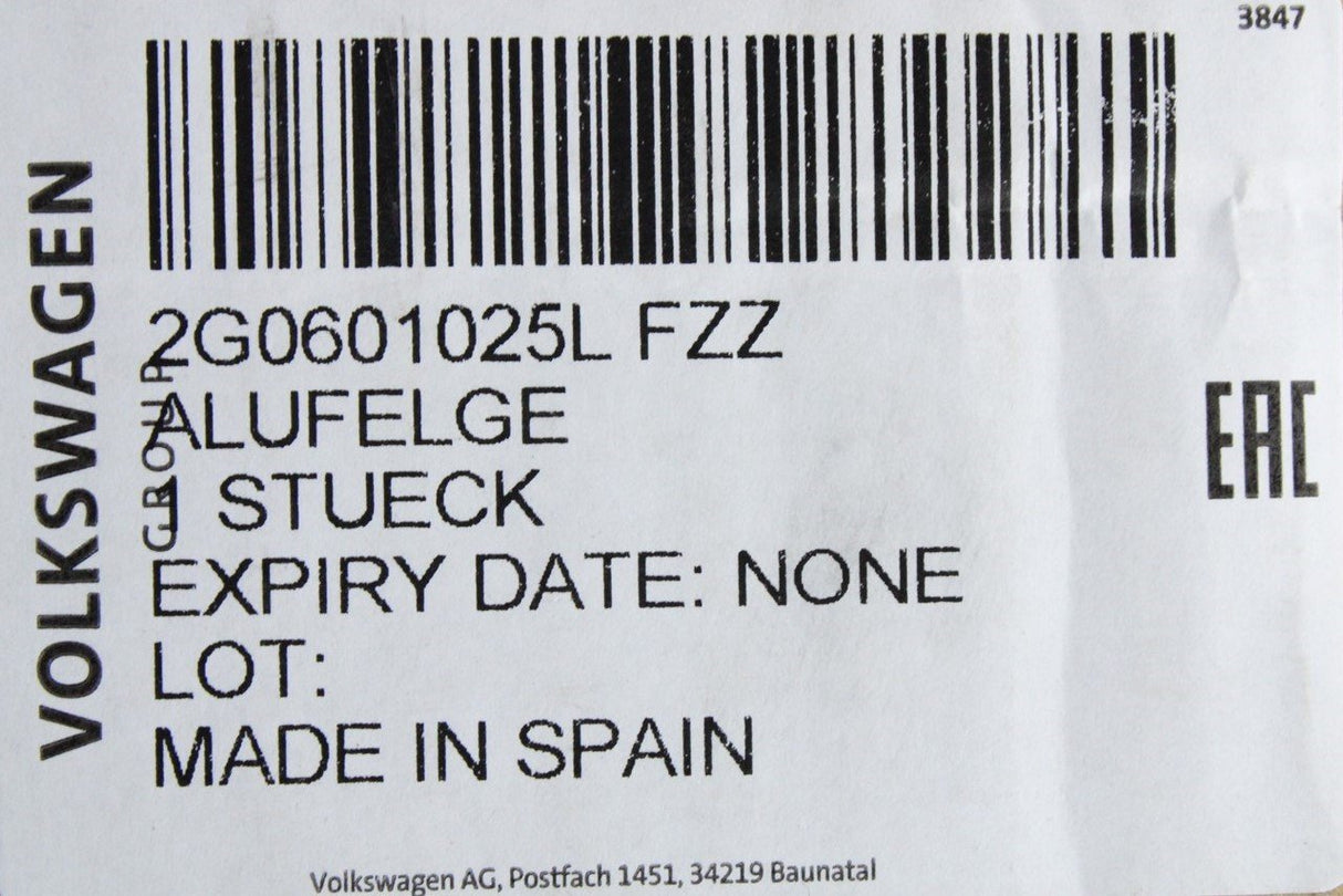 VW Polo R-Line 2018-on "Bonneville" alloy wheel 17" (x1) 2G0601025L FZZ