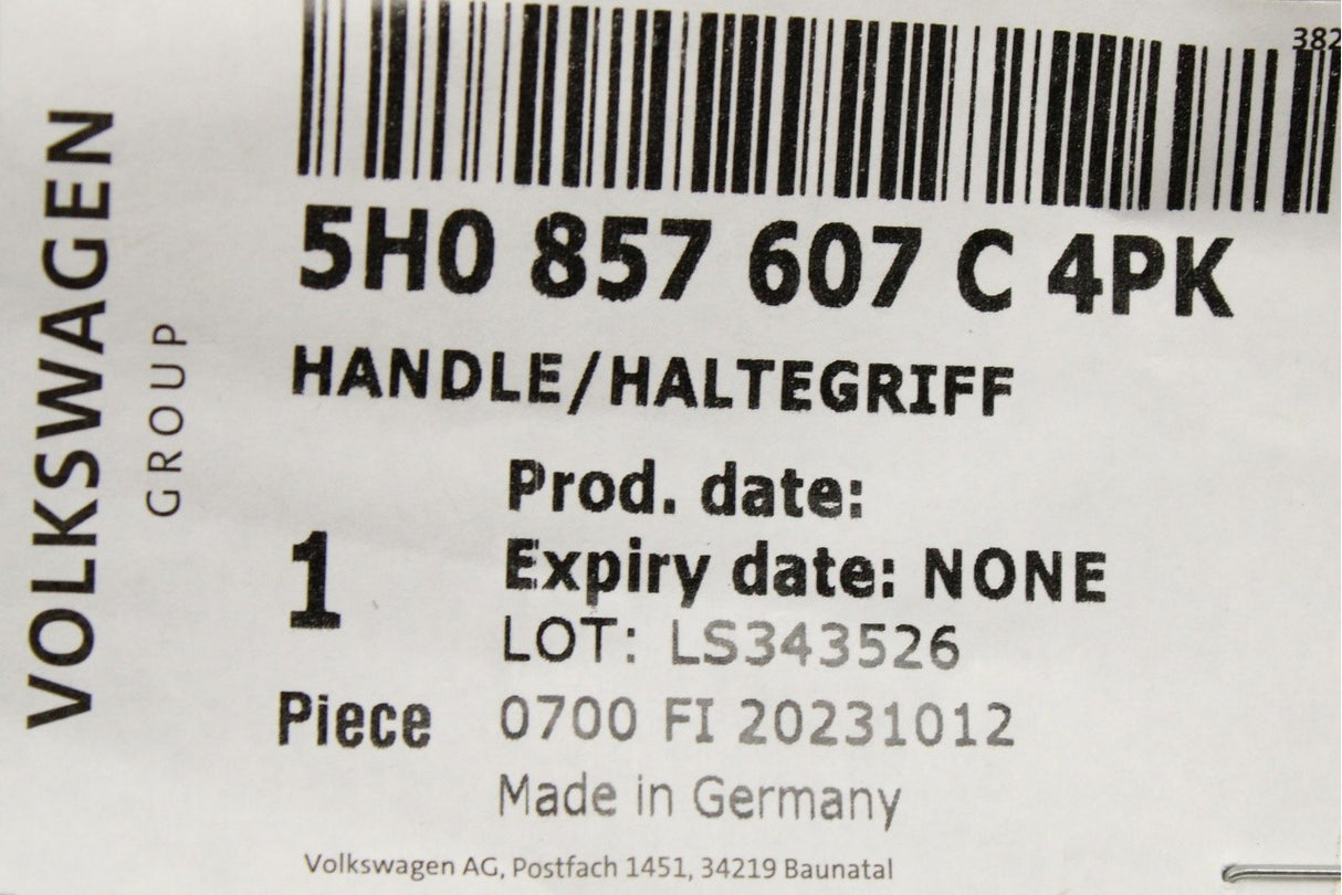 VW Golf MK8 Audi Q4 e-tron interior grab handle (front) 5H0857607C 4PK