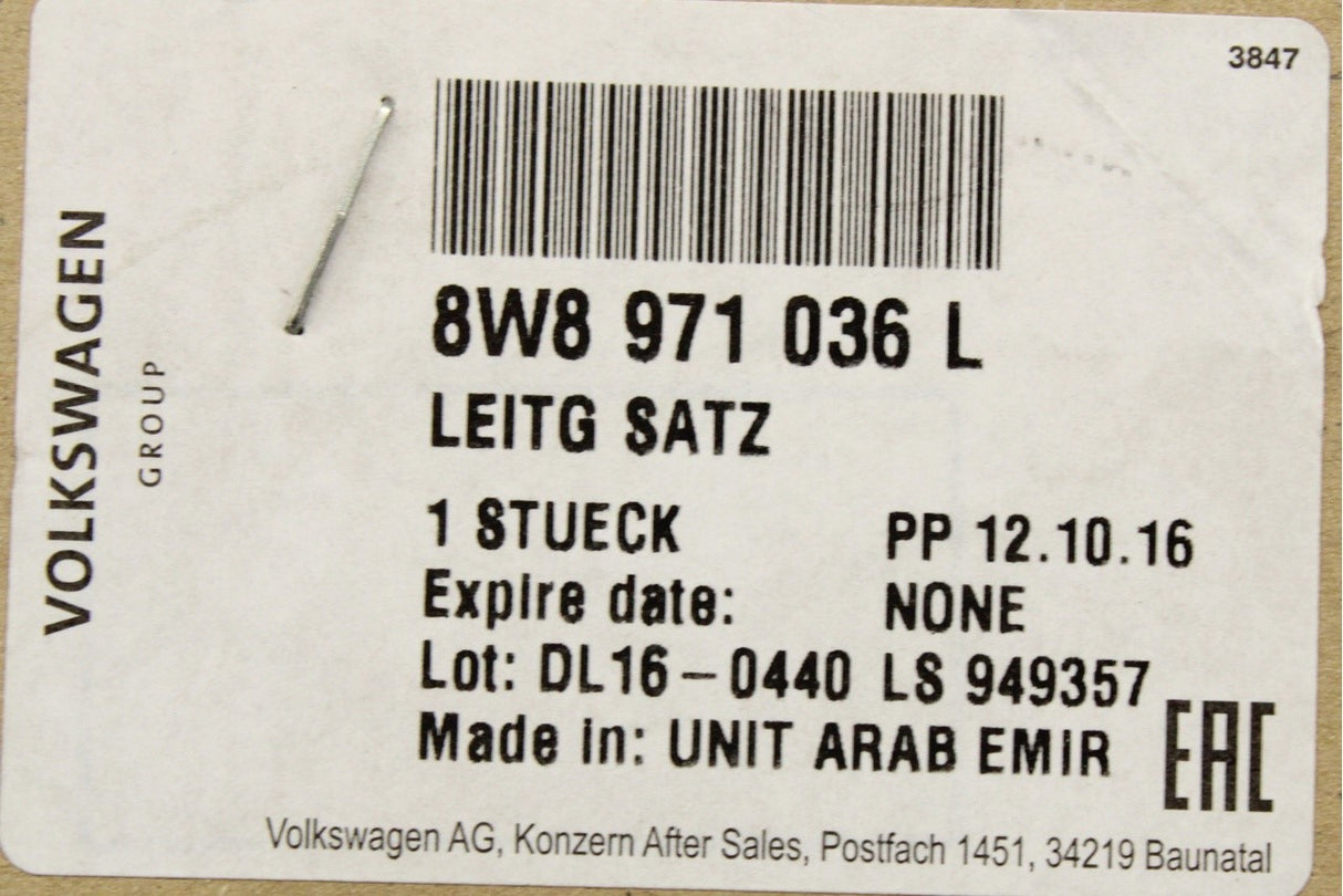 Audi A5 S5 Sportback door card wiring harness (front left) 8W8971036L
