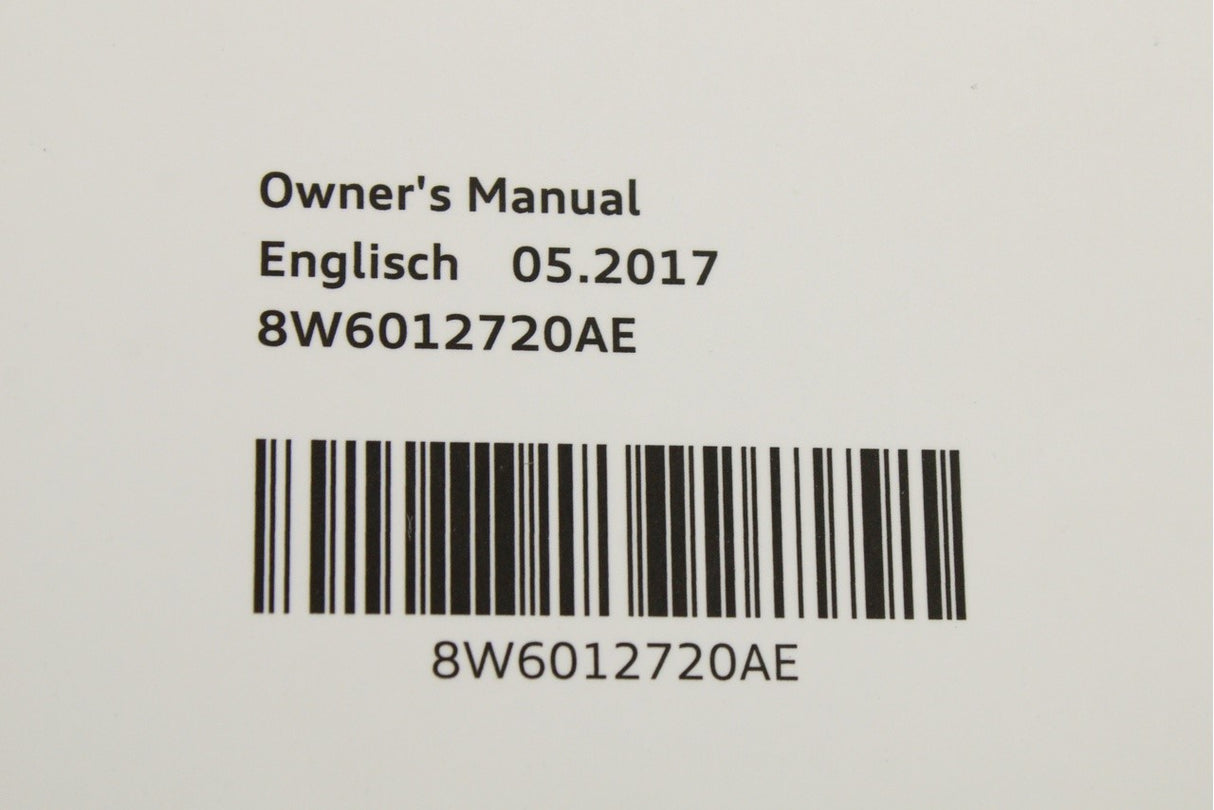 Audi A5 2017 owners manual hand book 8W6012720AE