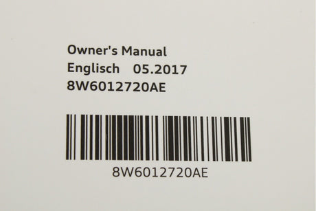 Audi A5 2017 owners manual hand book 8W6012720AE