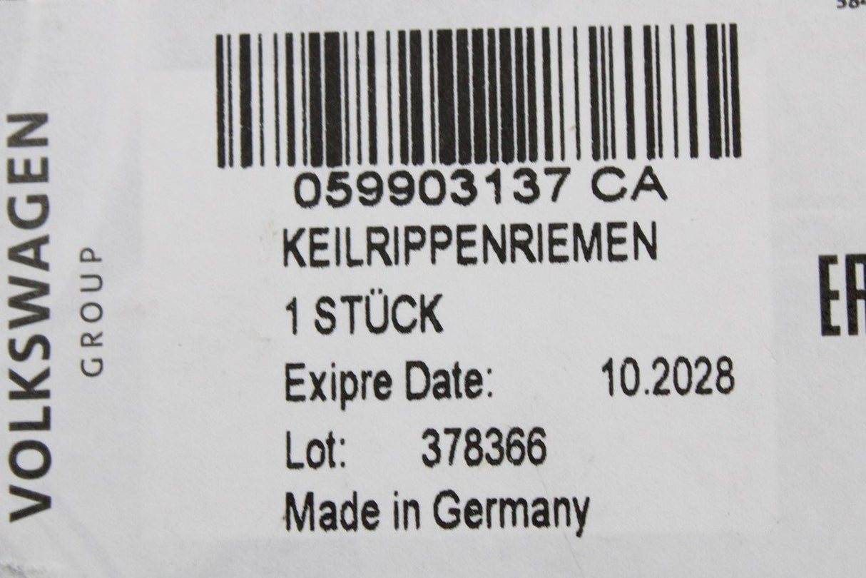 Audi A4 A5 A6 A7 A8 Q5 Q7 Q8 3.0 TDI alternator poly v-belt 059903137CA