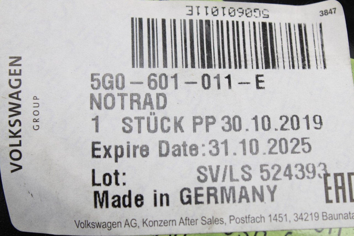 VW Golf MK7.5 2017-20 Audi A3 space saver spare wheel (16") 5G0601011E