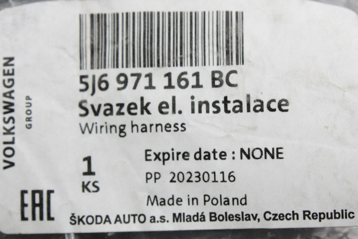 Skoda Fabia 2011-2015 rear door wiring harness (right) 5J6971161BC