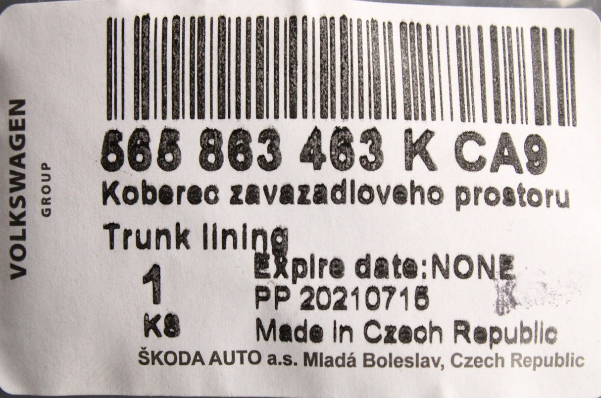 Skoda Kodiaq 2017-on boot luggage compartment floor 565863463K CA9