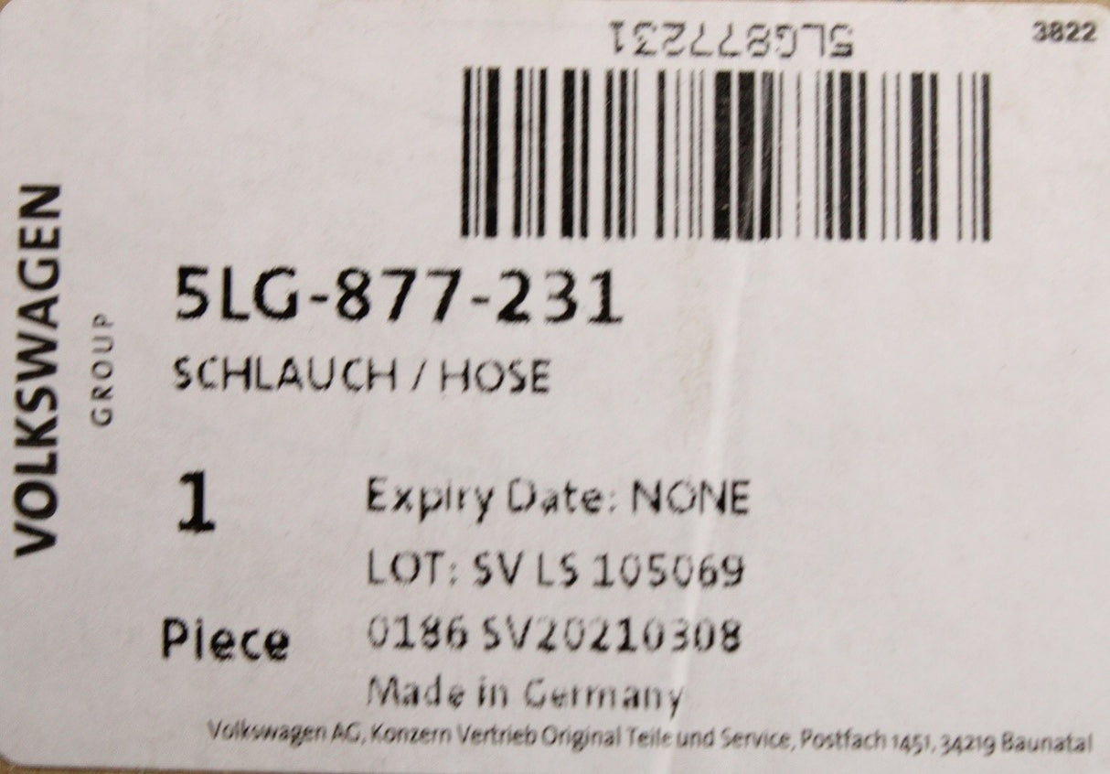 Audi Q4 e-Tron Skoda Enyaq 2021-on sunroof water drainage hose 5LG877231