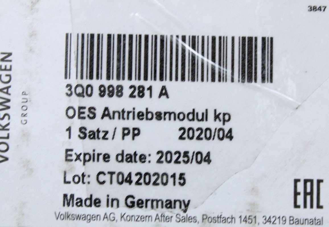 VW Audi Skoda SEAT Rear right caliper parking brake motor 3Q0998281A