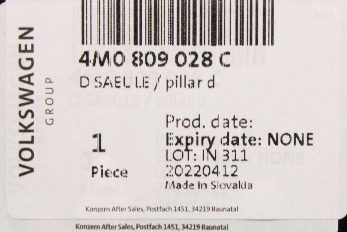 Audi Q7 4M 2016-on rear quarter body panel (right) 4M0809028C