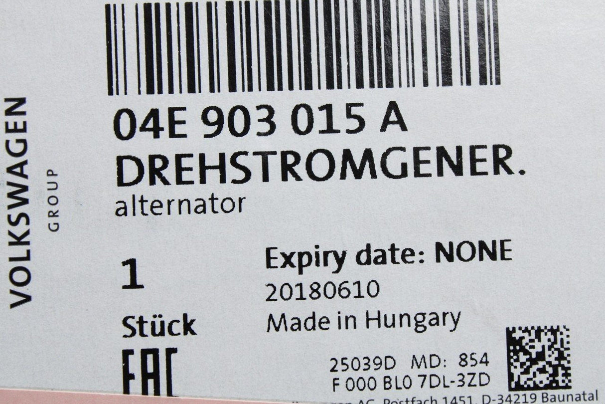 VW Golf MK7 Audi A1 Q2 Skoda SEAT 1.0 1.2 1.4 TSI alternator 04E903015A