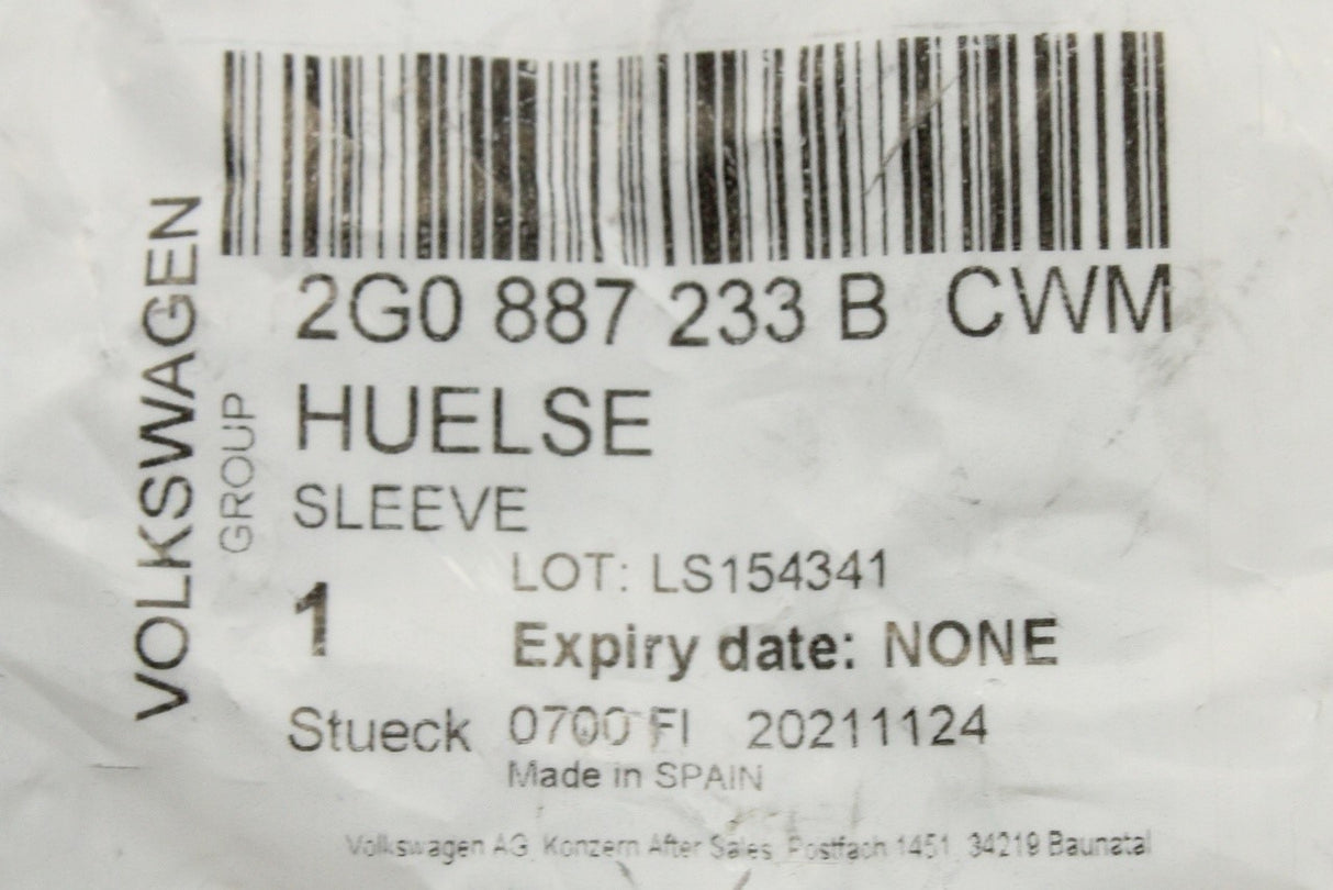 VW Polo Taigo Skoda Kamiq Scala isofix guide sleeve (x1) 2G0887233B CWM
